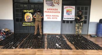 Incautan más de 300 kilos de Marihuana durante patrullas fluviales en Alto Paraná